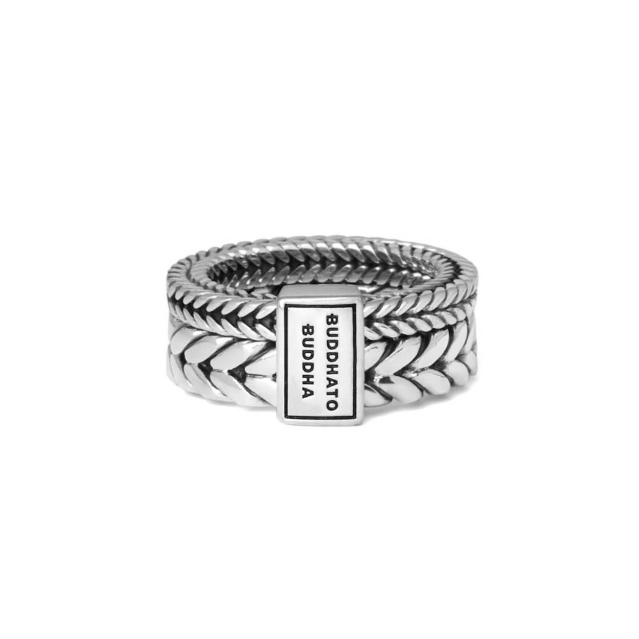 Buddha to Buddha - Barbara Double Ring Silver, Zilver 609 maat: 19 - 001J026090119