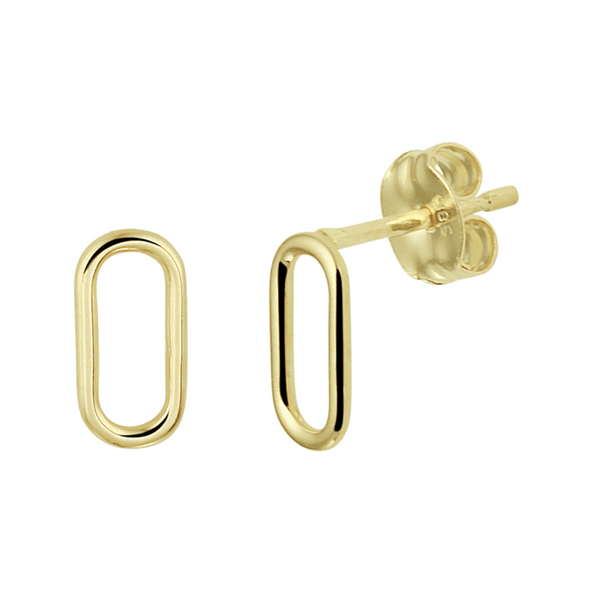 14k Geelgouden oorknoppen. De oorknoppen hebben een afmeting van 7x4mm.
