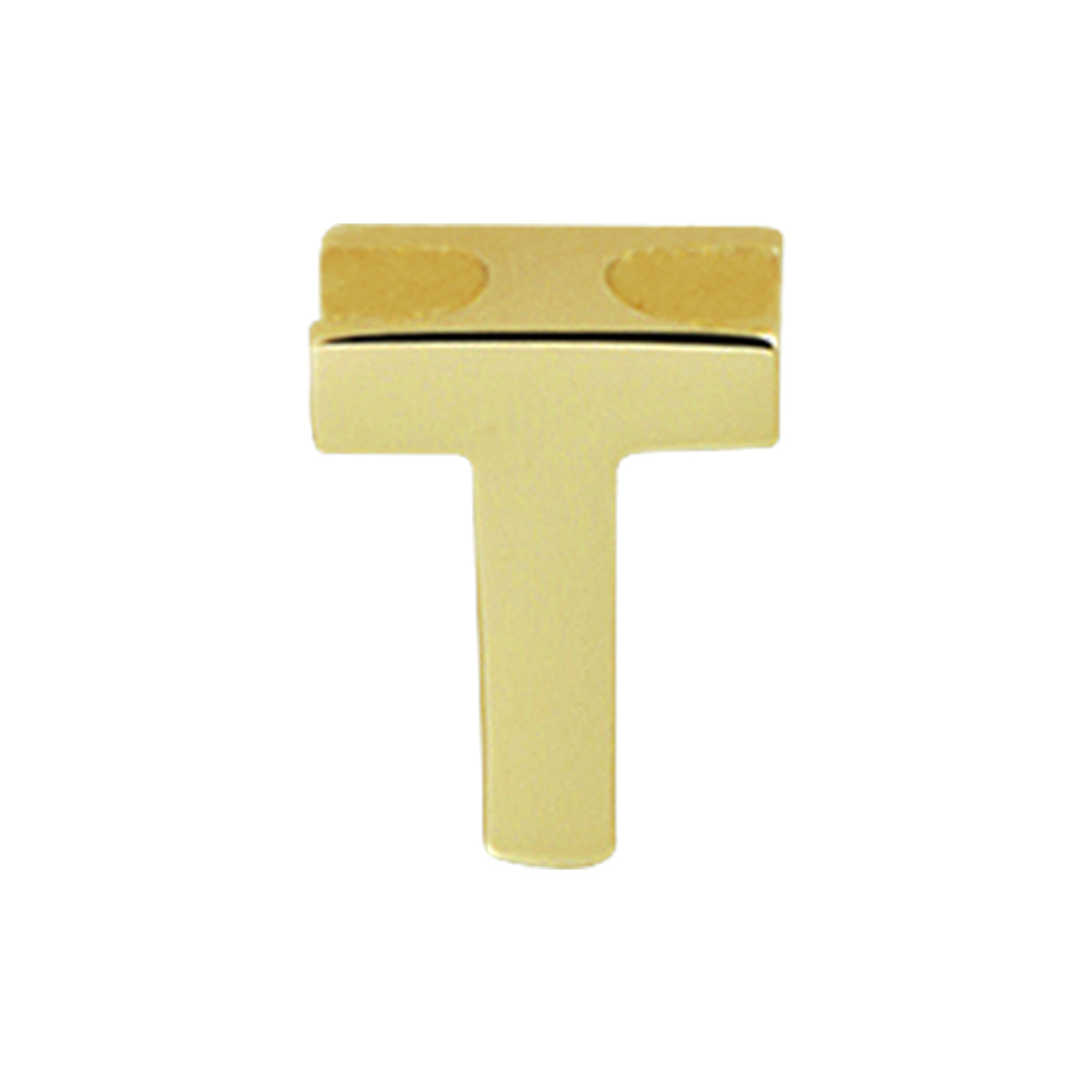 14k Geelgouden hanger uitgevoerd in de letter T. De hanger heeft een afmeting van 5.5x4.5mm.