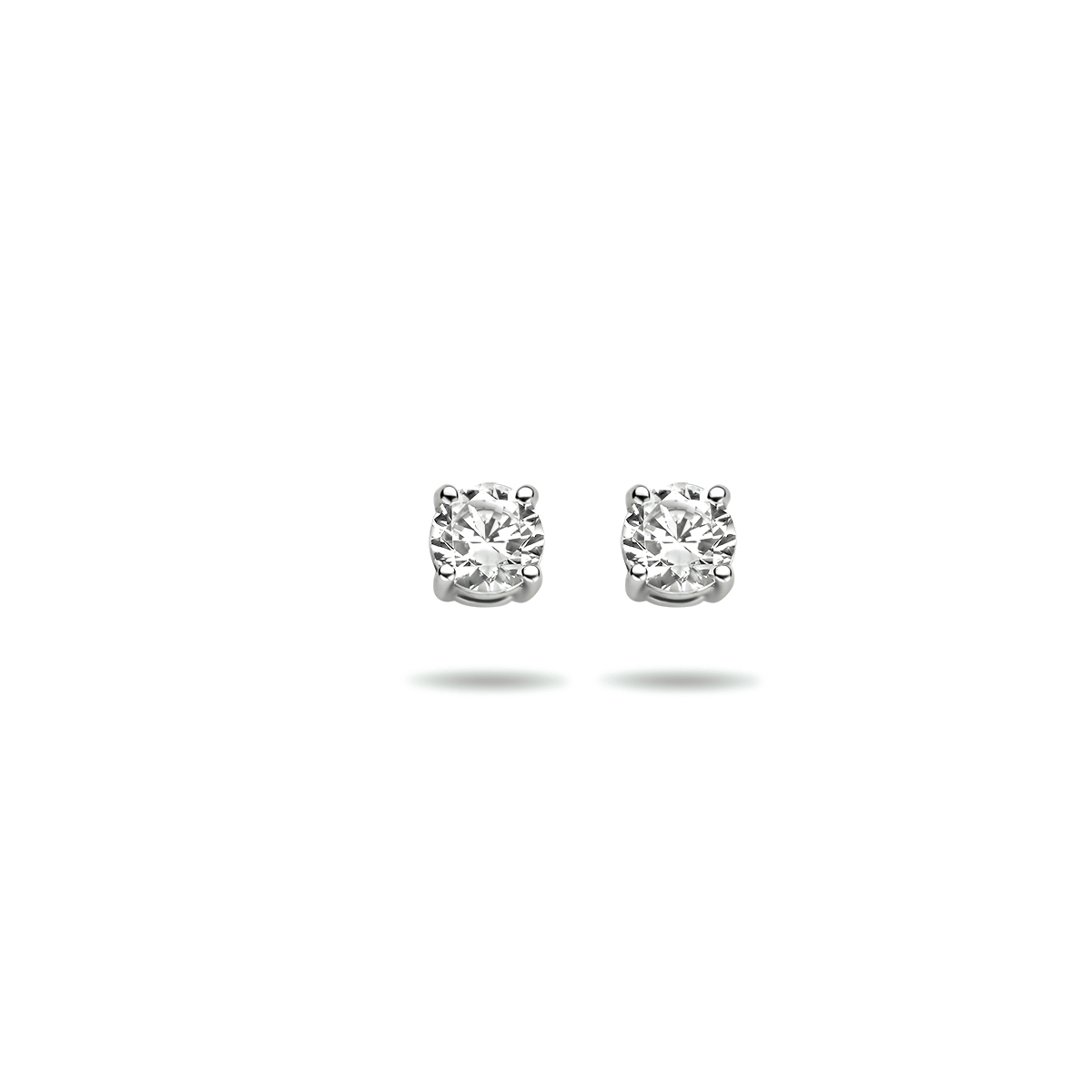 Beschrijving: Witgouden oorknoppen met zirkonia. 
Doelgroep: dames
Zetting: solitaire (chatonzetting)