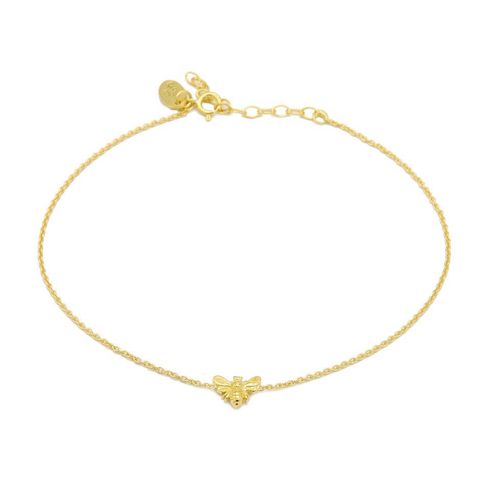 zilveren Karma enkelbandje, Bee Goldplated