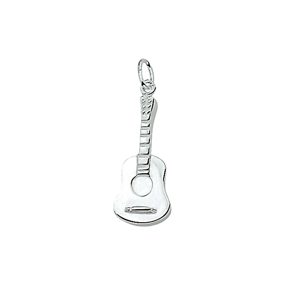 Zilveren bedelhanger 25mm gitaar