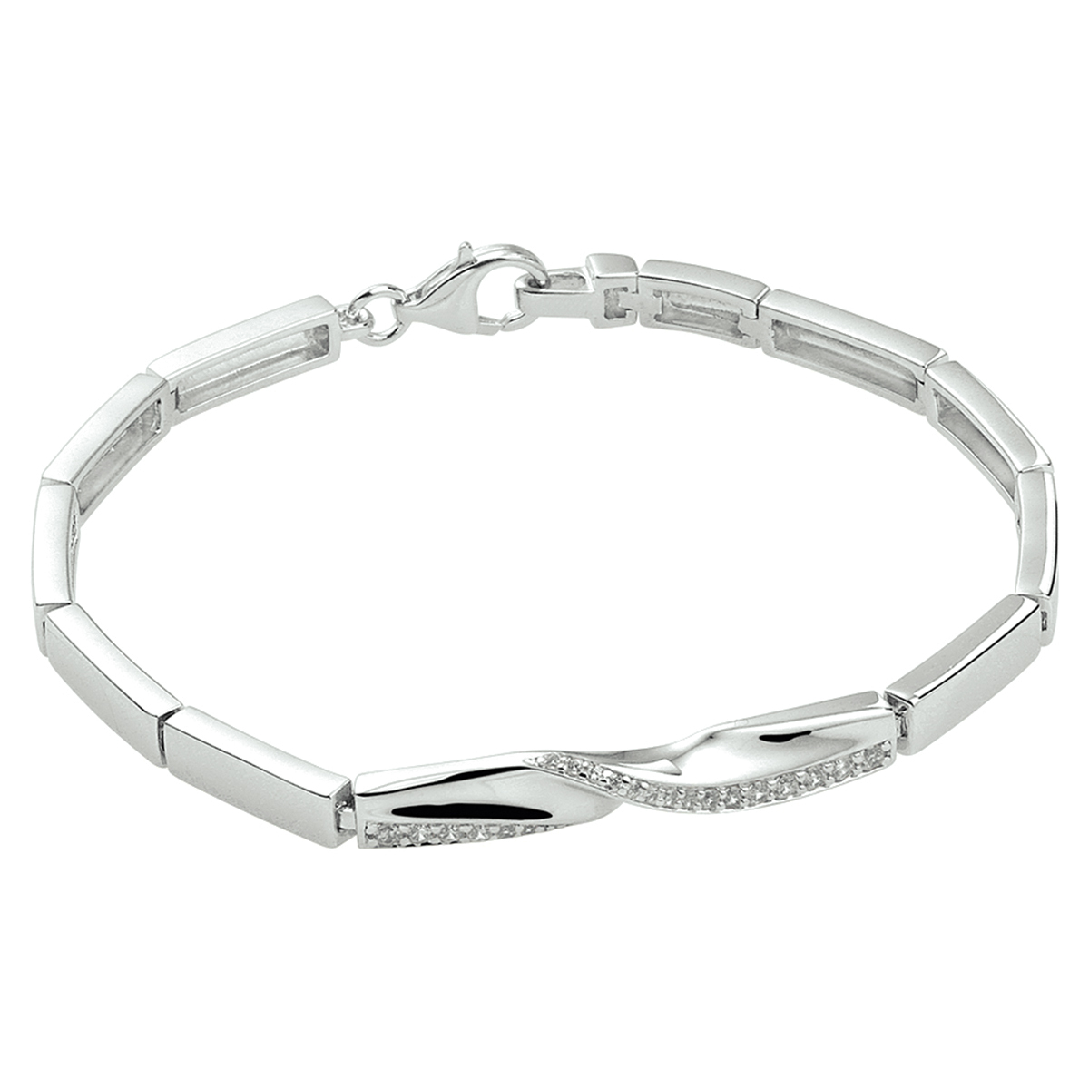 Beschrijving: Gerhodineerd zilveren armband met een draaglengte van 18.5cm. Met schitterende details zoals de sprankelende rij van zirkonia stenen en de poli afwerking. Uitgevoerd met een stevig karabijn slot. Tip: Combineer deze armband met bijpassende sieraden uit onze collectie.
Verpakt per: 1
Doelgroep: dames
Breedte: 5 mm
Kortste lengte: 18.5 mm
Zetting: entourage (rijzetting)
