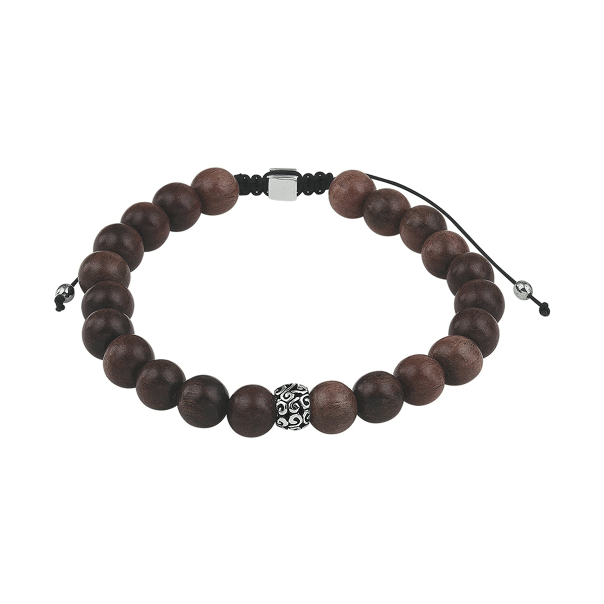 Kralenarmband donkerbruin hout 8,0 mm 19 - 26 cm