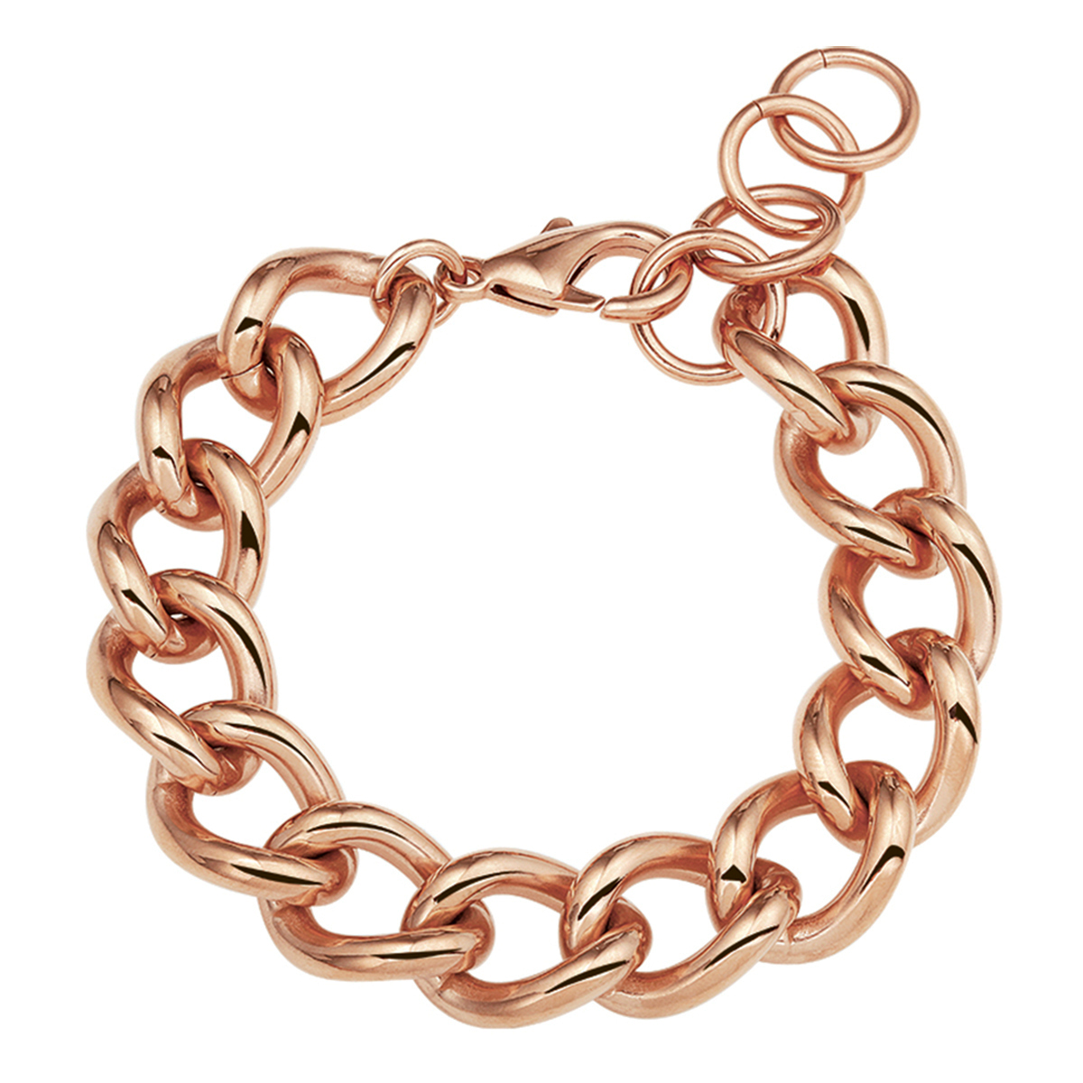 Stalen armband rood verguld