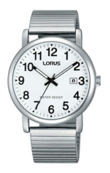 Lorus Quarts heren pols horloge model staal met stalen band. 3 ATM waterdicht.