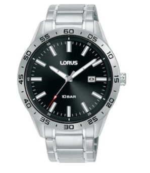 Lorus Quarts heren pols horloge model RH947QX-9 staal met stalen band. 10 ATM waterdicht.