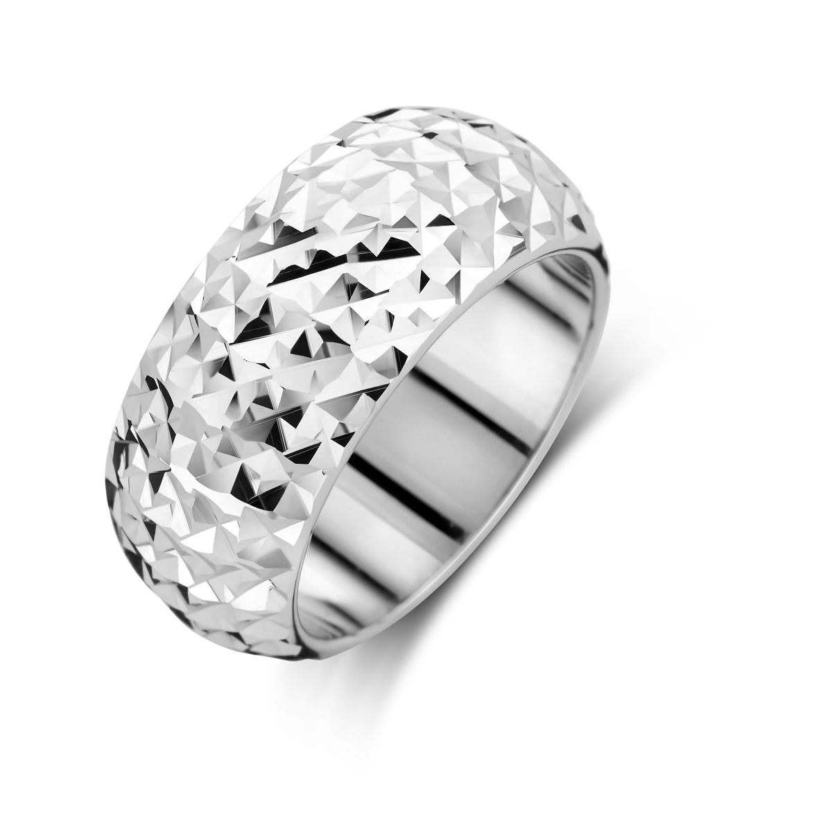 Gerhodineerd 925 zilveren ring met een breedte van 9mm.