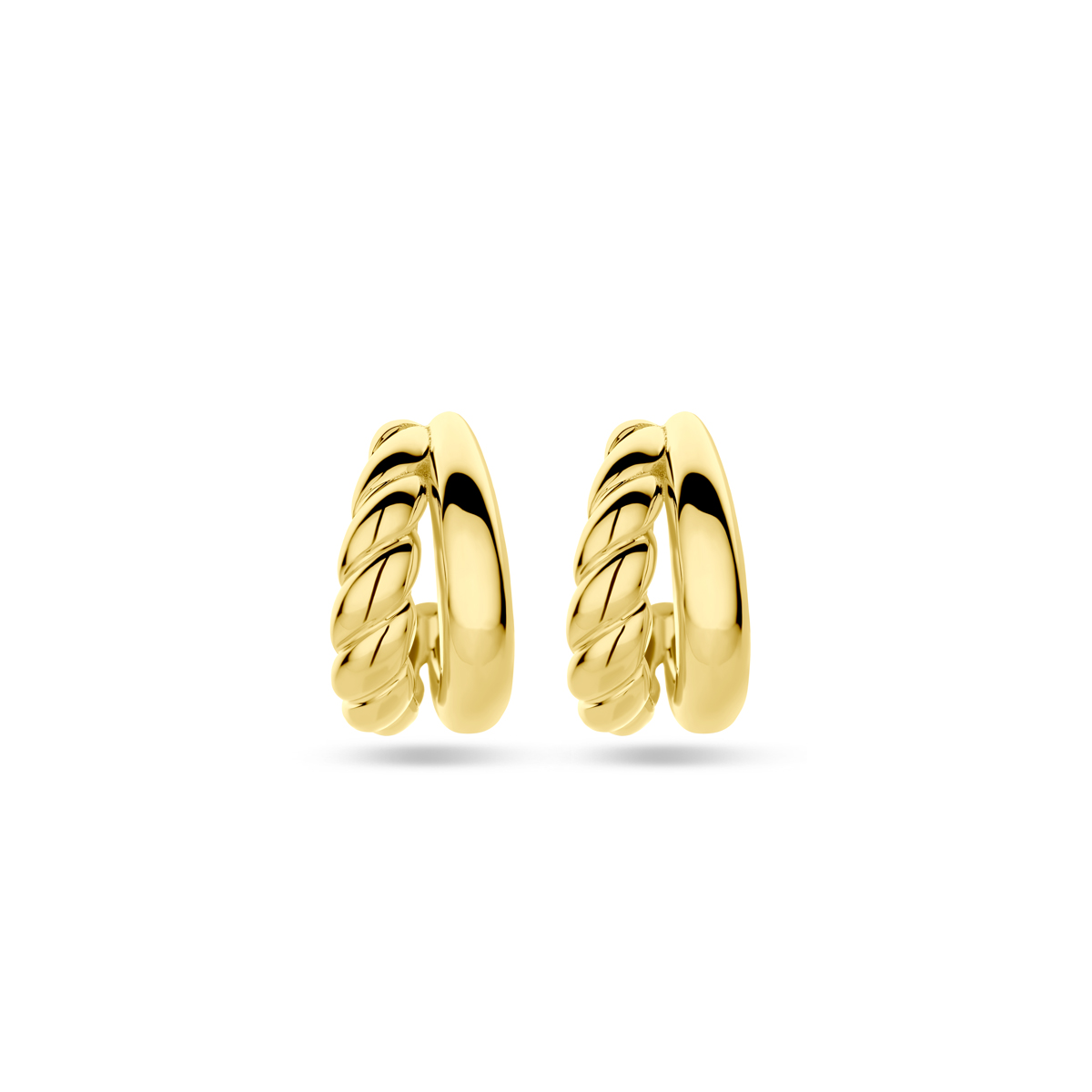 14k Geelgouden stekeroorringen met een afmeting van 14.5x8mm.