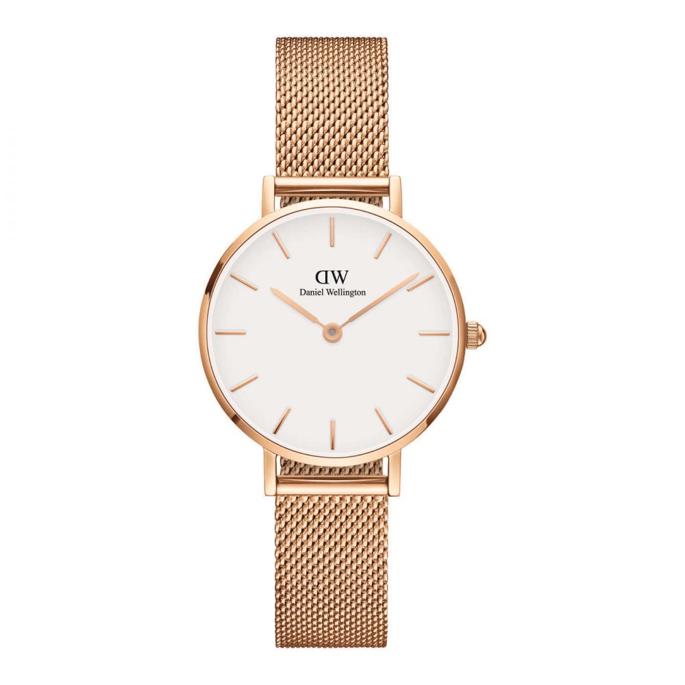 Daniel Wellington horloge Classic Petite Melrose White, rosé milanese band, rose kast, lichte wijzerplaat