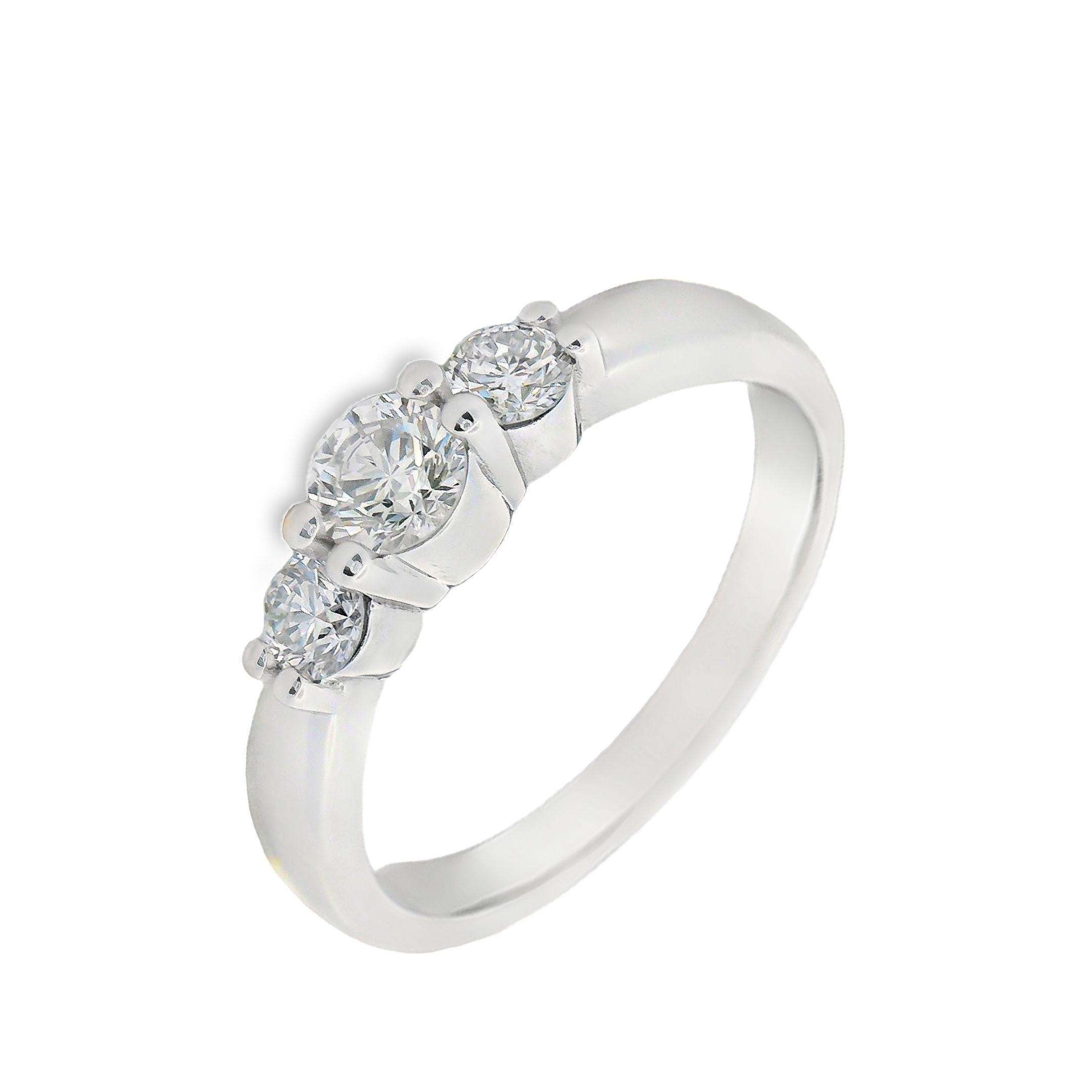 Deze ring van Louis Bros is vervaardigd uit 14 karaat witgoud (2.95 gr.) en is gezet met 3 briljant geslepen diamanten met een totaalgewicht van 0.25ct. De ring heeft een diameter van 3 mm, minimale breedte van 2 mm. en een hoogte van 2 mm. Deze ring bestaat uit onze lijn van exclusieve modellen sieraden met prachtige designs van hoge kwaliteit.
De ring is verkrijgbaar in meerdere afmetingen.

Verkrijgbaar vanaf 0.25crt .
Leverbare goudkleuren: 14/18kts geelgoud, 14/18kts witgoud, 14/18kts roségoud en alle bicolor combinaties.
