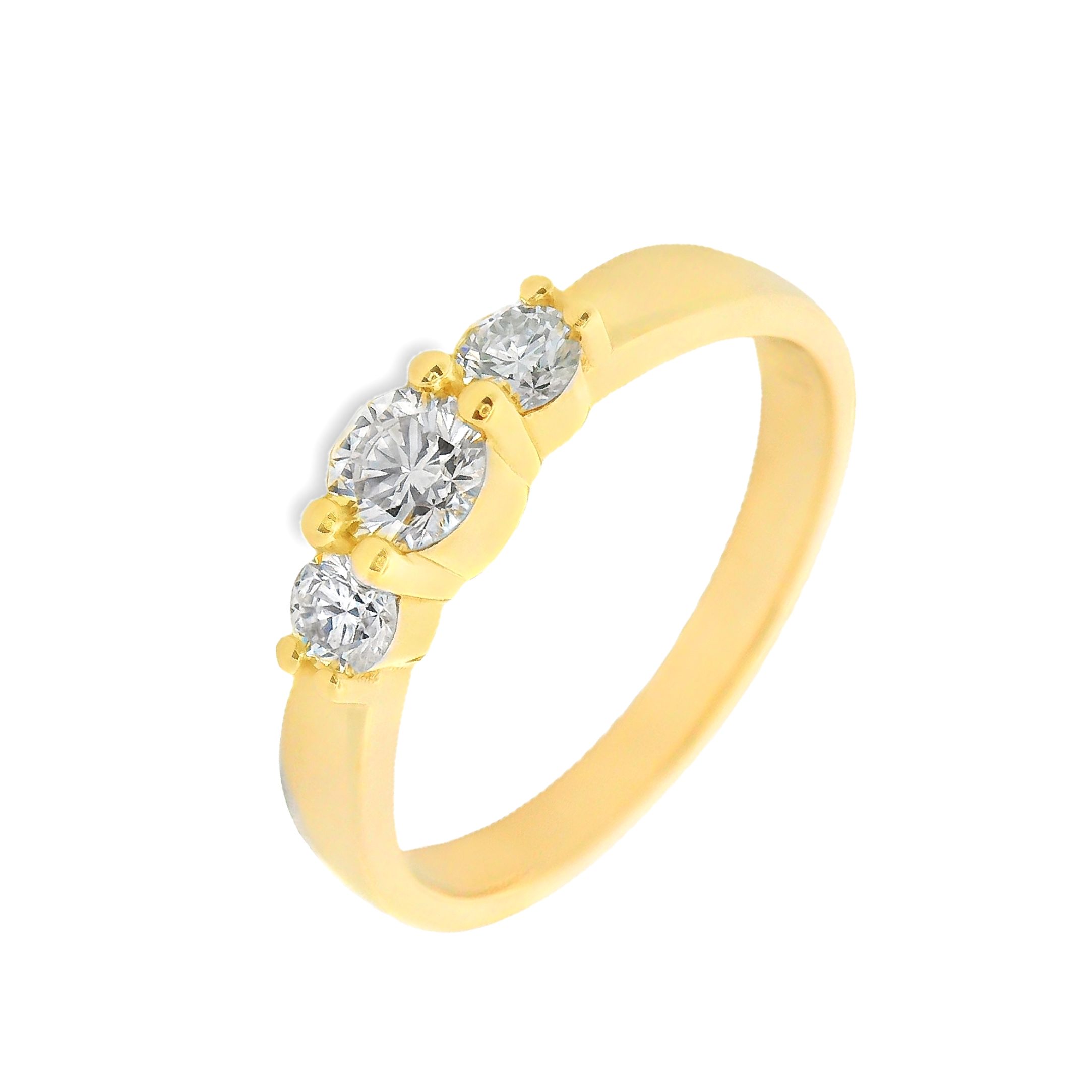 Deze ring van Louis Bros is vervaardigd uit 14 karaat geelgoud (3.23 gr.) en is gezet met 3 briljant geslepen diamanten met een totaalgewicht van 0.40ct. De ring heeft een diameter van 3 mm, minimale breedte van 2 mm. en een hoogte van 2 mm. Deze ring bestaat uit onze lijn van exclusieve modellen sieraden met prachtige designs van hoge kwaliteit.
De ring is verkrijgbaar in meerdere afmetingen.

Verkrijgbaar vanaf 0.25crt .
Leverbare goudkleuren: 14/18kts geelgoud, 14/18kts witgoud, 14/18kts roségoud en alle bicolor combinaties.