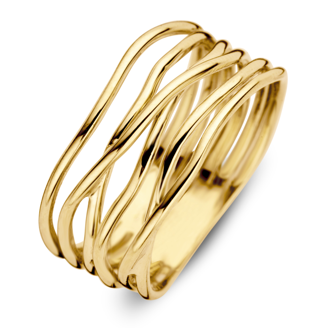 14 Karaat geel gouden fantasie ring. Excellent Gold. 