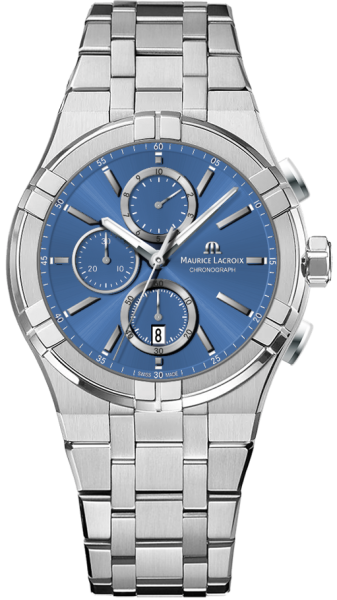 Dit is een horloge van het merk Maurice Lacroix gemaakt voor heren.
De specificaties zijn als volgt:
Kastmaat: 42 mm
Waterdichtheid: 10 ATM / 100 Meter / 330 Feet
Dit horloge heeft de volgende functies/eigenschappen:
Chronograaf
Datumaanduiding