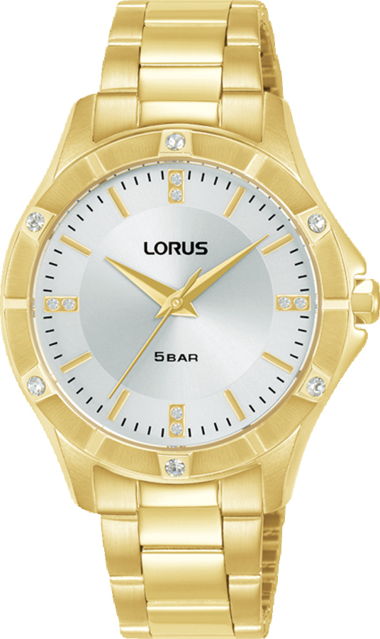 Lorus horloge met stalen band, double+zirconias