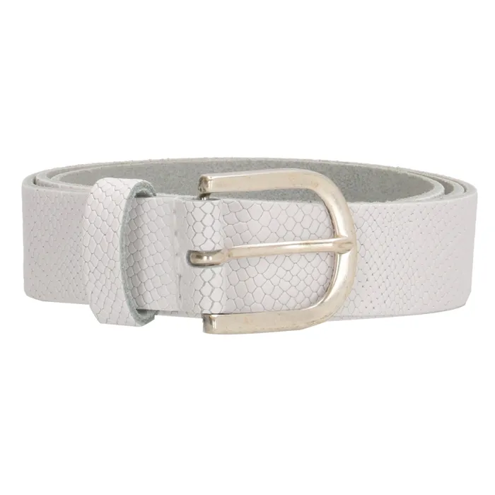 De El Paso riem van Hide & Stitches is gemaakt van hoogwaardig wit leer en heeft een lengte van 105 cm. De riem heeft een stijlvolle gesp en is geschikt voor zowel casual als formele outfits. Draag de riem om je taille te accentueren of over een jurk of broek voor een trendy look. Een must-have accessoire voor elke garderobe!