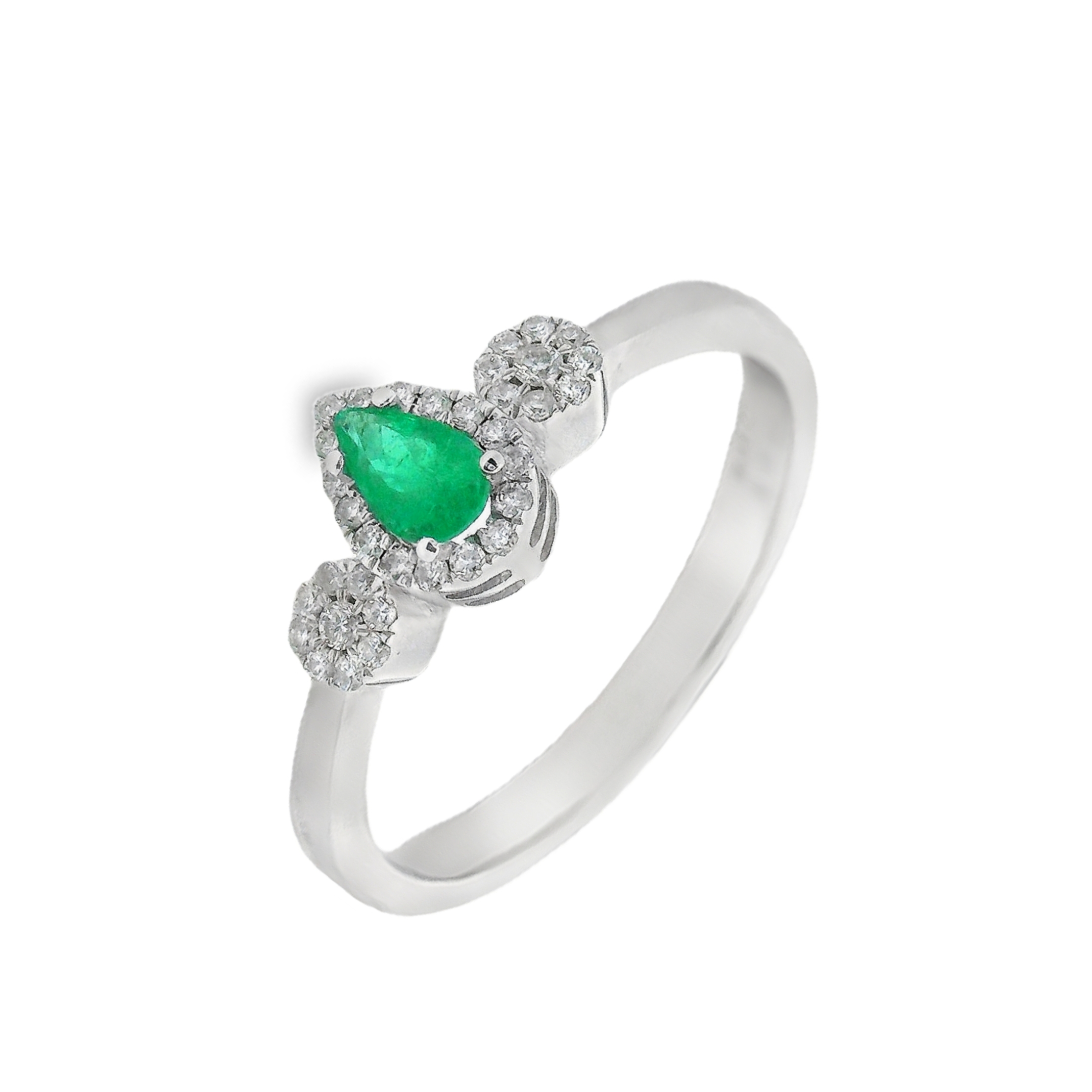 Deze ring van Louis Bros is vervaardigd uit 14 karaat witgoud (2.50 gr.) en is gezet met 31 briljant geslepen diamanten met een totaalgewicht van 0.10ct. En 1 smaragd 0.25ct. De ring heeft een diameter van 7x5 mm. 
Deze ring met smaragd en diamant is een schitterend en elegant sieraad. Het hoogwaardige witgoud vormt een moderne en verfijnde basis voor de ring. De smaragd in het midden, met zijn diepe groene kleur, straalt luxe en levendigheid uit. Om de smaragd heen fonkelen diamanten, die extra glans en elegantie toevoegen. Deze prachtige combinatie van smaragd en diamant maakt de ring perfect voor speciale gelegenheden en als een waardevol cadeau. Een witgouden ring met smaragd en diamant is een tijdloos juweel dat altijd stijl en verfijning uitstraalt.
De ring is verkrijgbaar in meerdere afmetingen.