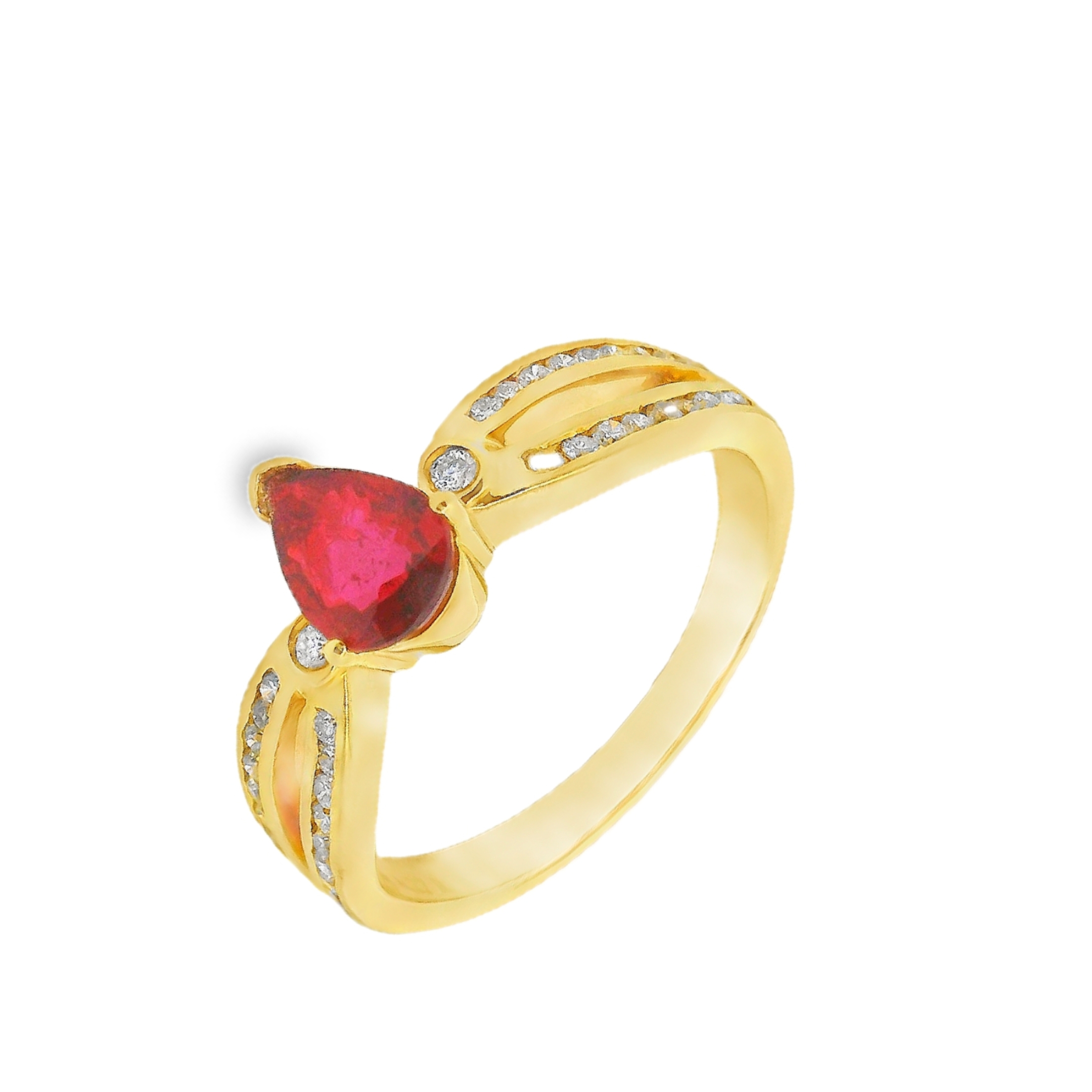 Deze ring van Louis Bros is vervaardigd uit 18 karaat geelgoud (4.29 gr.) en is gezet met 32 briljant geslepen diamanten met een totaalgewicht van 0.27ct en 1 robijn 0.72ct. De ring heeft een diameter van 7x5 mm. 
Deze prachtige ring straalt luxe en elegantie uit, met een schitterende robijn als middelpunt, omringd door een fonkelende rand van diamanten. Het warme geelgoud vormt een perfecte achtergrond voor de diepe, rijke kleur van de robijn, terwijl de diamanten een stralende glans toevoegen die het geheel tot leven brengt. Dit verfijnde ontwerp maakt de ring een echte eyecatcher, geschikt voor zowel bijzondere gelegenheden als dagelijks gebruik. Een tijdloos sieraad dat ongetwijfeld bewondering zal oogsten en een waardevolle toevoeging is aan elke sieradencollectie.
De ring is verkrijgbaar in meerdere afmetingen.