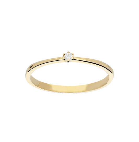 Gouden ring solitair met 0.03ct. diamant (G-Si)