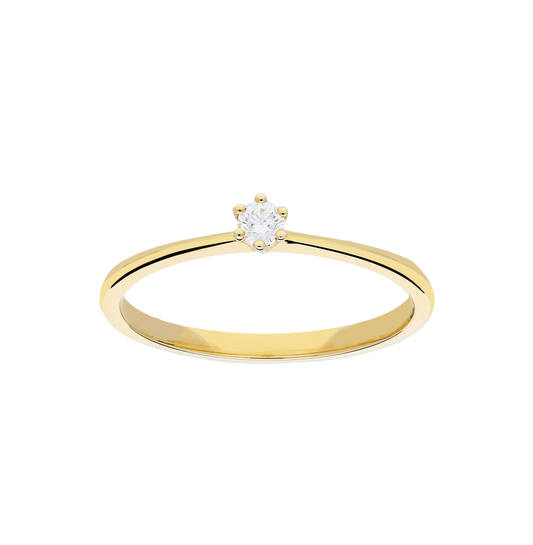 Gouden ring solitair met 0.07ct. diamant (G-Si)