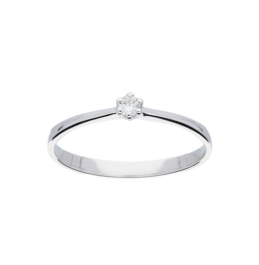 Witgouden ring solitair met 0.05ct. diamant (G-Si)