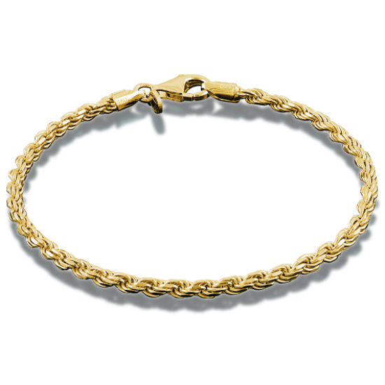 Zilver geelgoud vergulde armband leverbaar in diverse lengtes