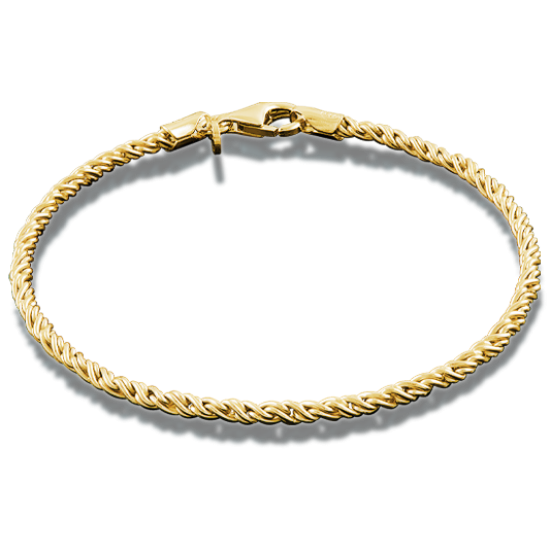 Zilver geelgoud vergulde armband leverbaar in diverse lengtes