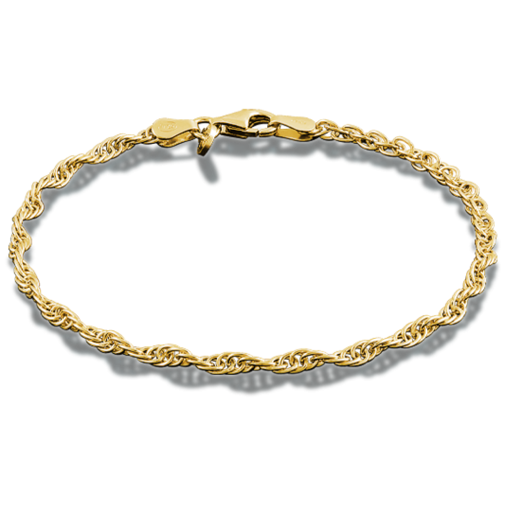 Zilver geelgoud vergulde armband leverbaar in diverse lengtes