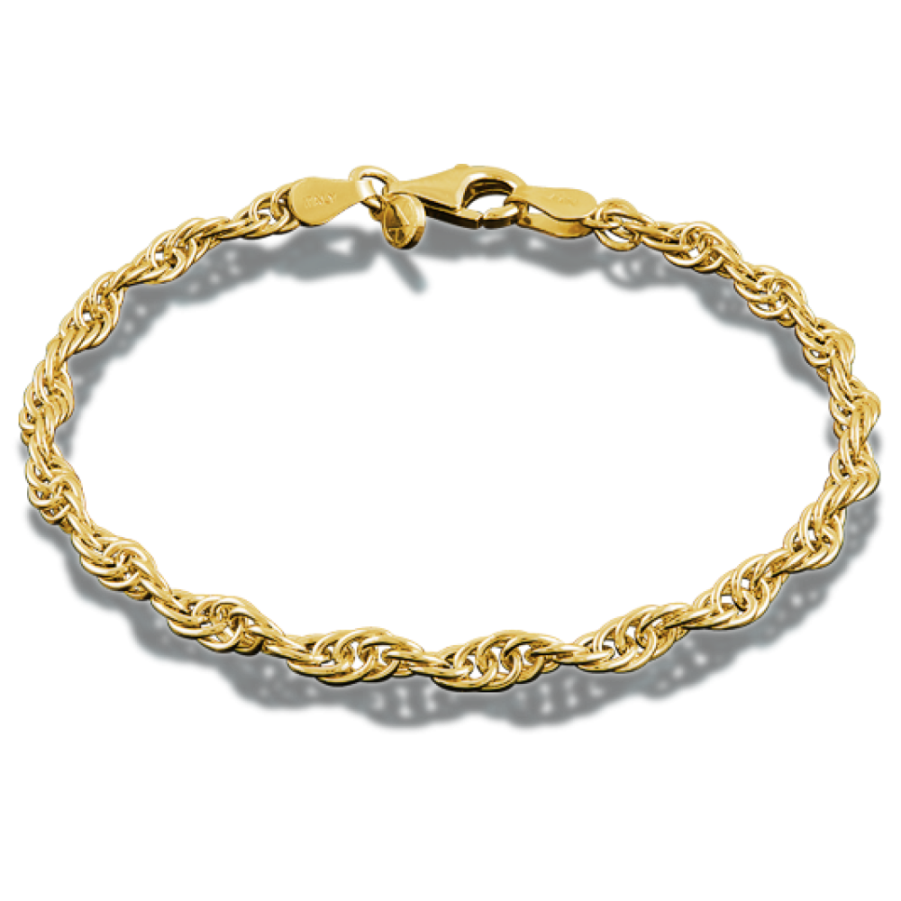 Zilver geelgoud vergulde armband leverbaar in diverse lengtes