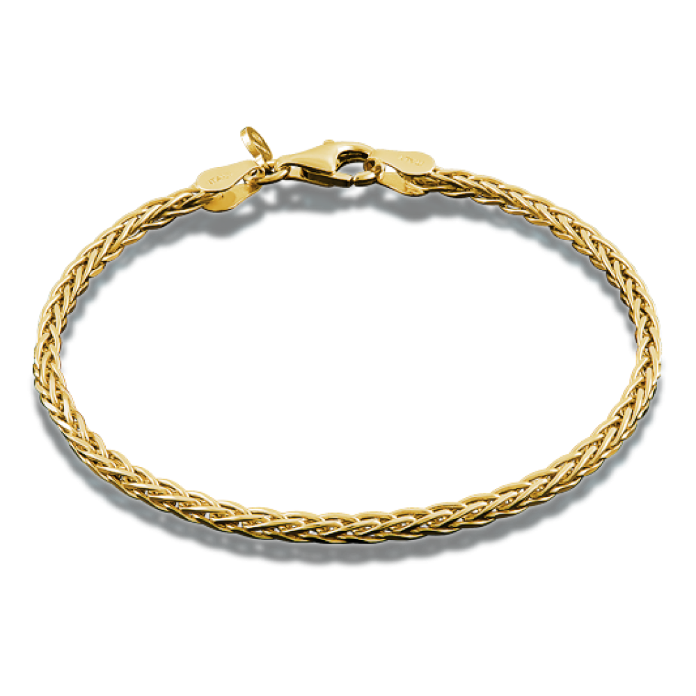 Zilver geelgoud vergulde armband leverbaar in diverse lengtes