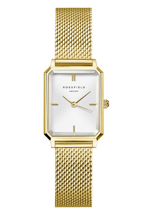 De Octagon XS past perfect om de smallere pols. Het 24mm achthoekige horloge heeft een moderne uitstraling, met klassieke details zoals 3D-facet glas en een elegante Mesh horlogeband van verguld roestvrij staal.