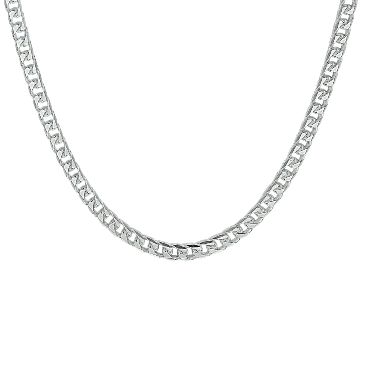 Zilveren collier met een gourmet schakel. Het collier heeft een schakelbreedte van 4mm en een draaglengte van 60cm. Uitgevoerd met een karabijn sluiting.