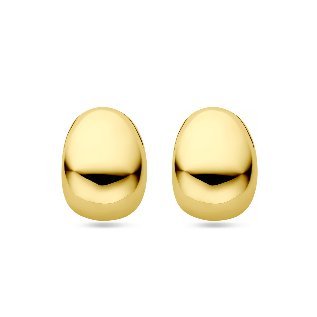 14k Geelgouden oorknoppen met een afmeting van 17x13mm.