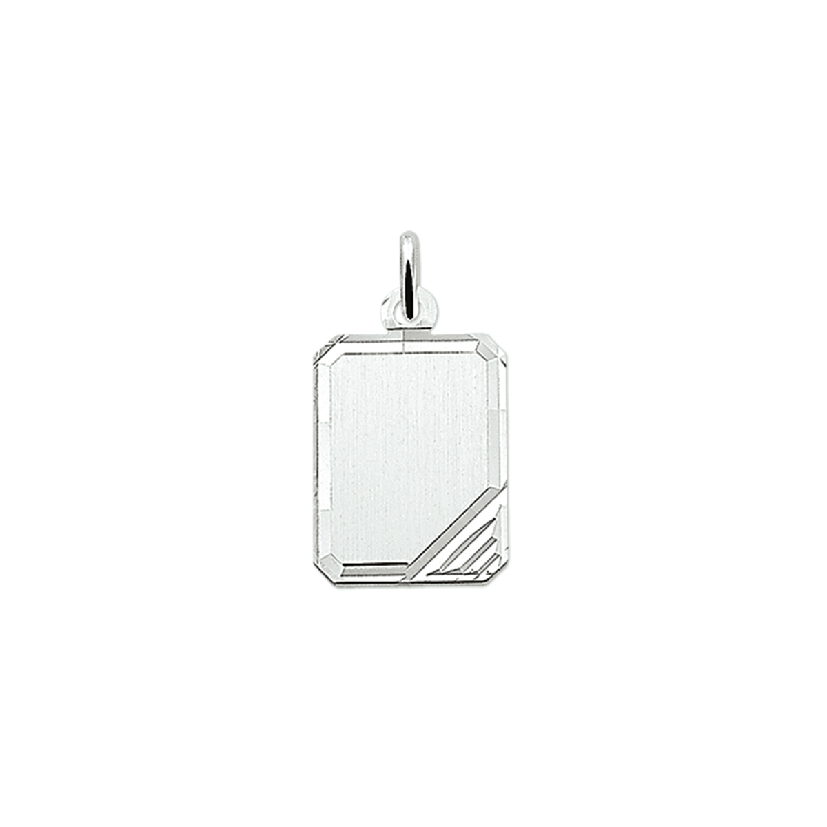 Zilver gerhodineerd graveerhanger