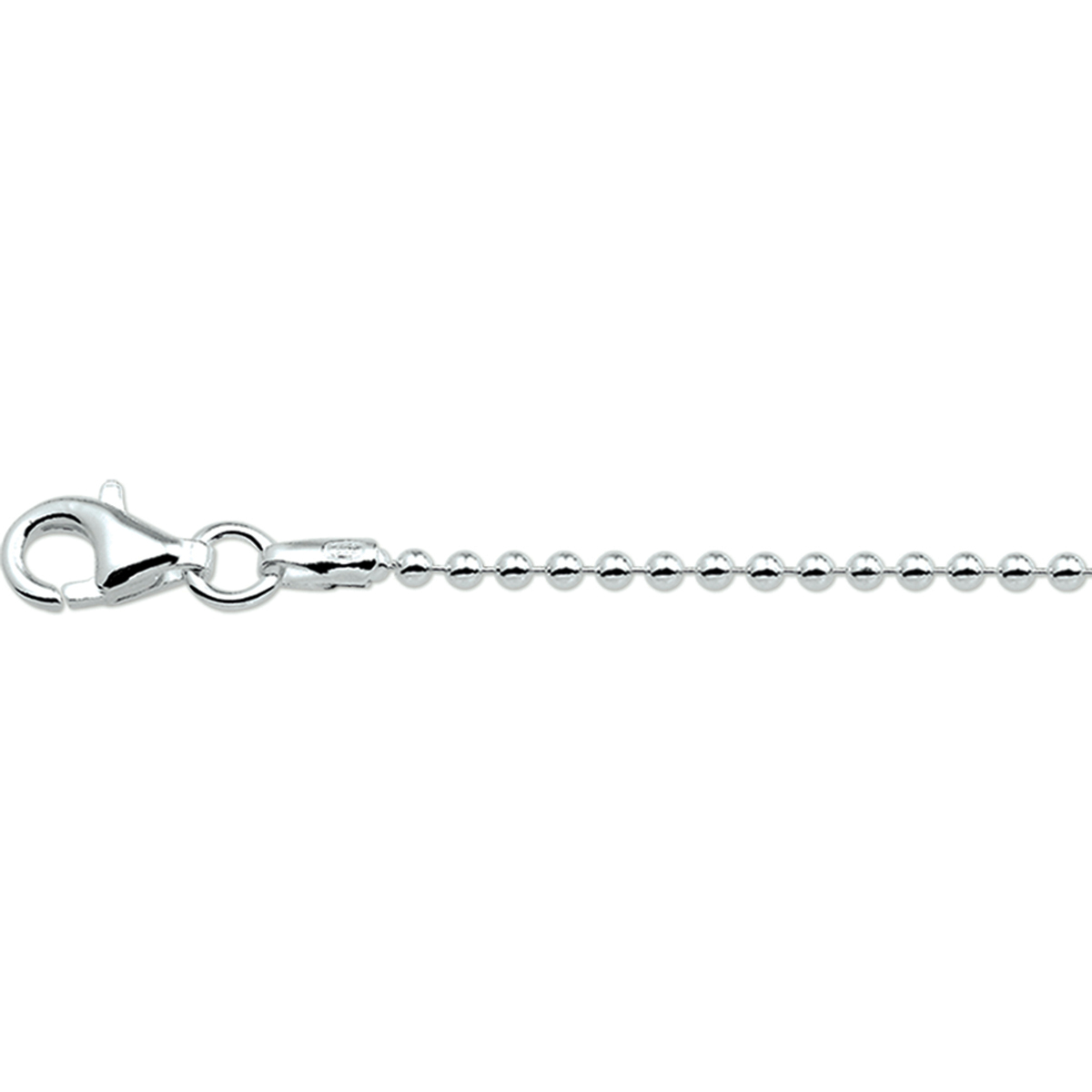 Zilveren bolletjes collier.

Gender: dames
Breedte: 2 mm
Langste lengte: 80 mm