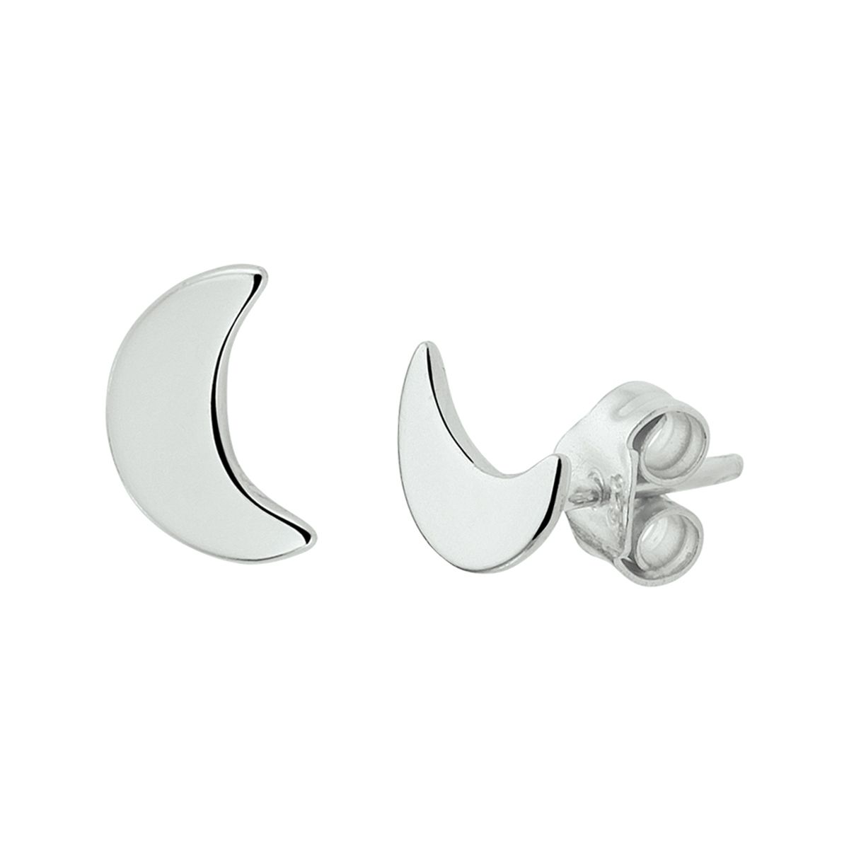 Zilveren poli uitgevoerde oorknoppen in de vorm van de maan. De oorknoppen hebben een afmeting van 7.5x5mm. De oorknoppen zijn gemakkelijk te combineren met andere sieraden uit onze collectie of vanuit je eigen sieraden stash!. Tip: Love you to the moon and back.  Leuk om te geven! Info: Gerhodineerd zilver is door de rhodiumlaag beter bestand tegen verkleuren en krassen.
Doelgroep: dames
Breedte: 5 mm
Hoogte: 7.5 mm