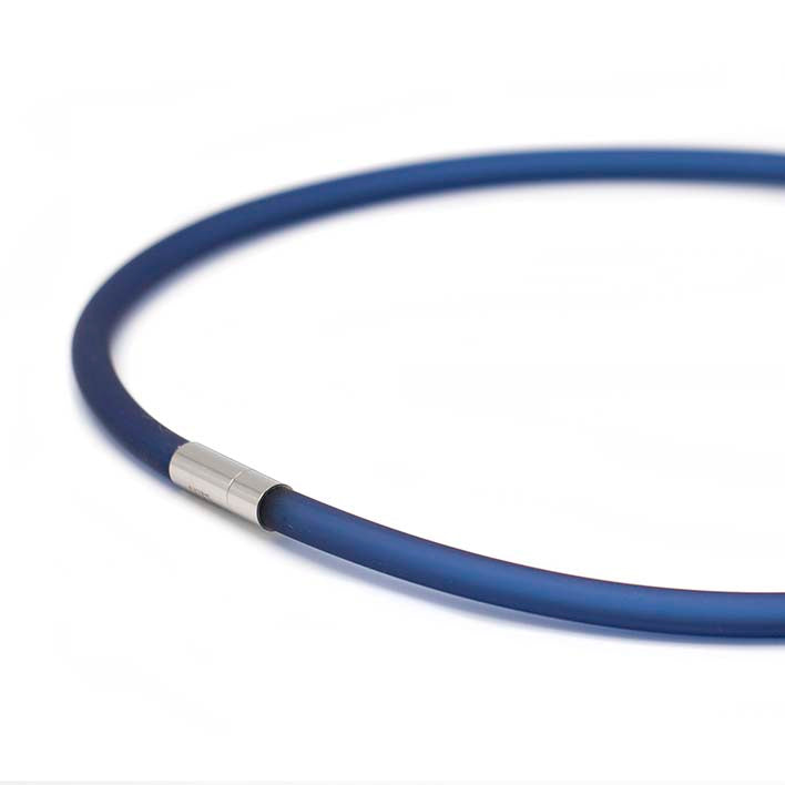 Ketting van rubber en staal Montan Blauw 51 cm
