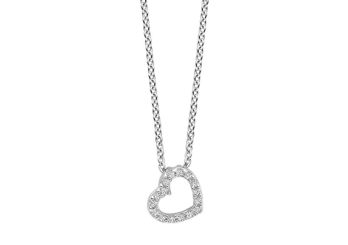 Moments collier met hanger hartje met zirkonia