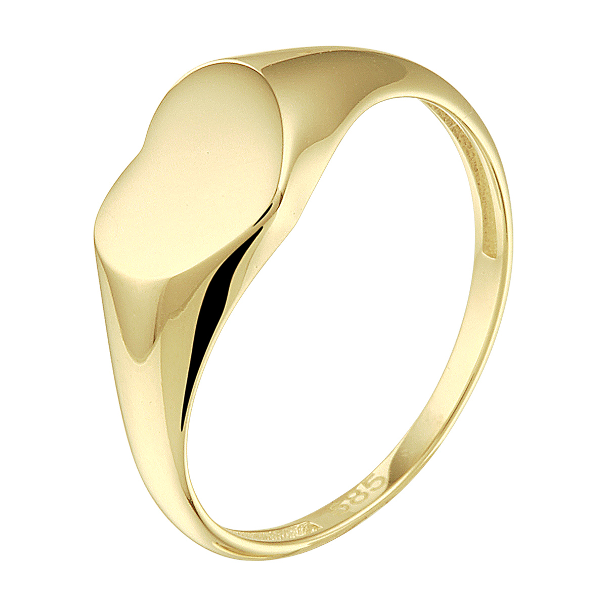gouden damesring, zegel hart mt54