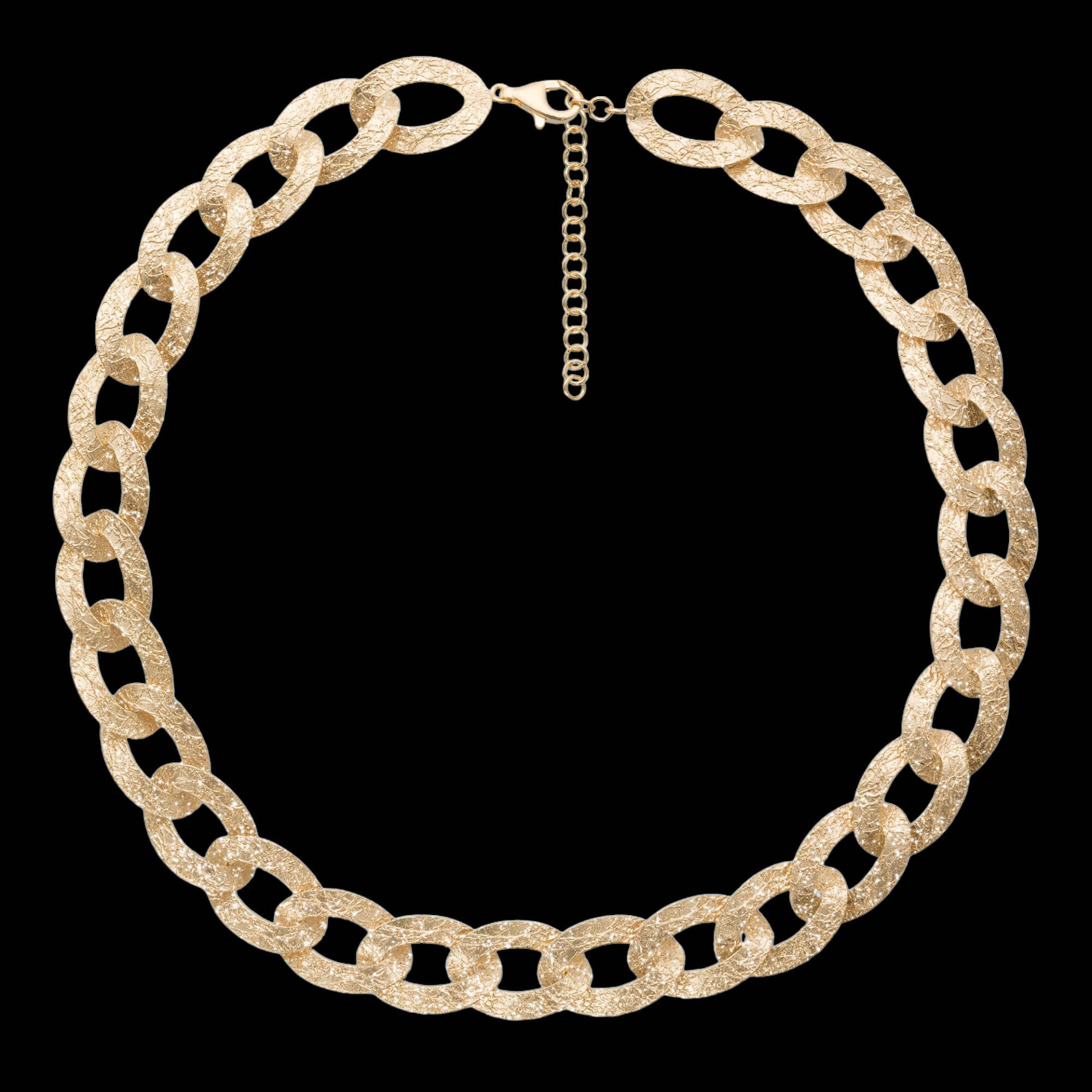 Sanjoya - Schitterende Sanjoya schakelketting van verguld sterling zilver, de schakels zijn ovaalvormig en erg verfijnd. 45cm - L1122004.45