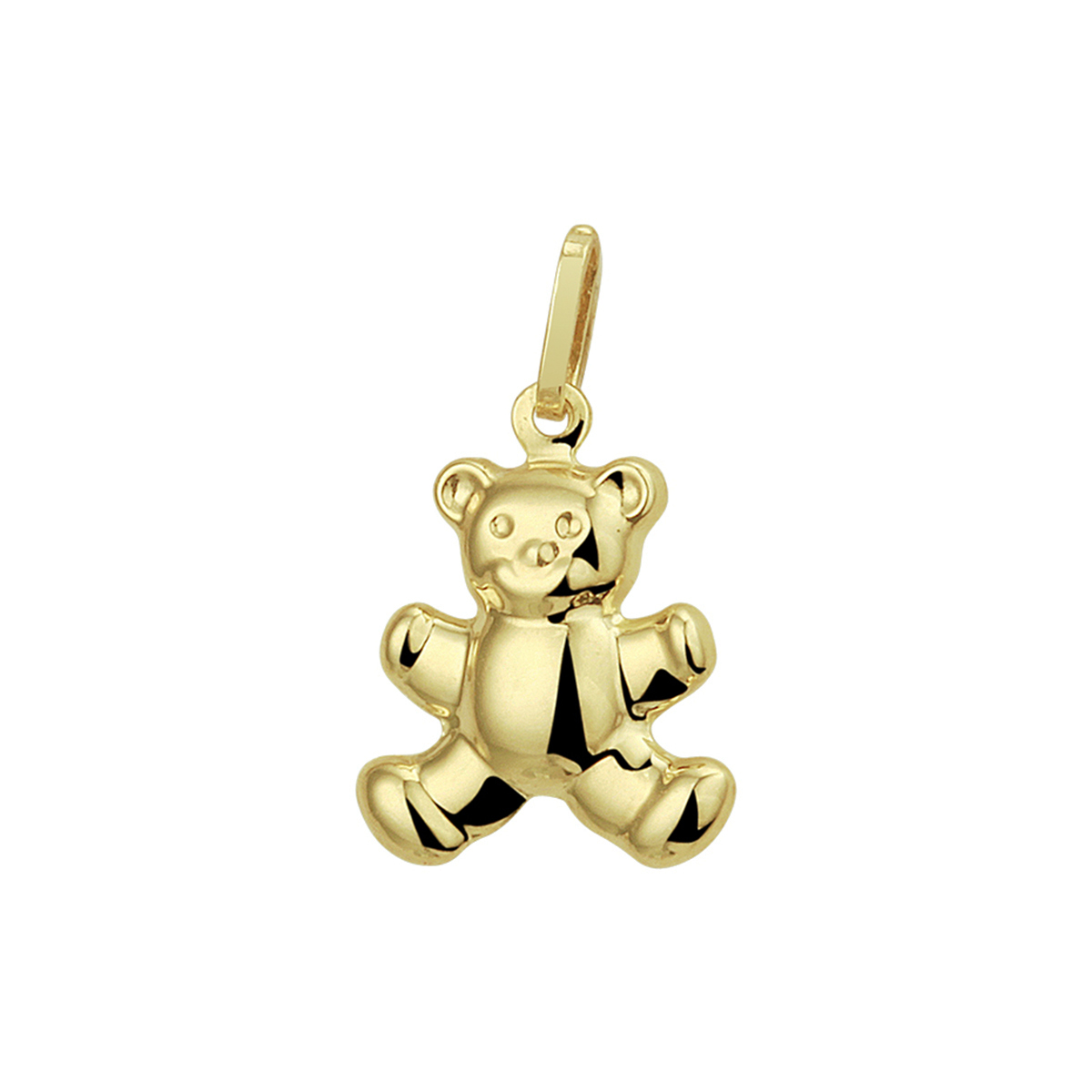 Beschrijving: Schattige geelgouden dierenhanger met de voorstelling van een beer. De hanger heeft een afmeting van 16x10mm en is poli afgewerkt.
Verpakt per: 1
Doelgroep: kinderen
Breedte: 10 mm
Hoogte: 16 mm