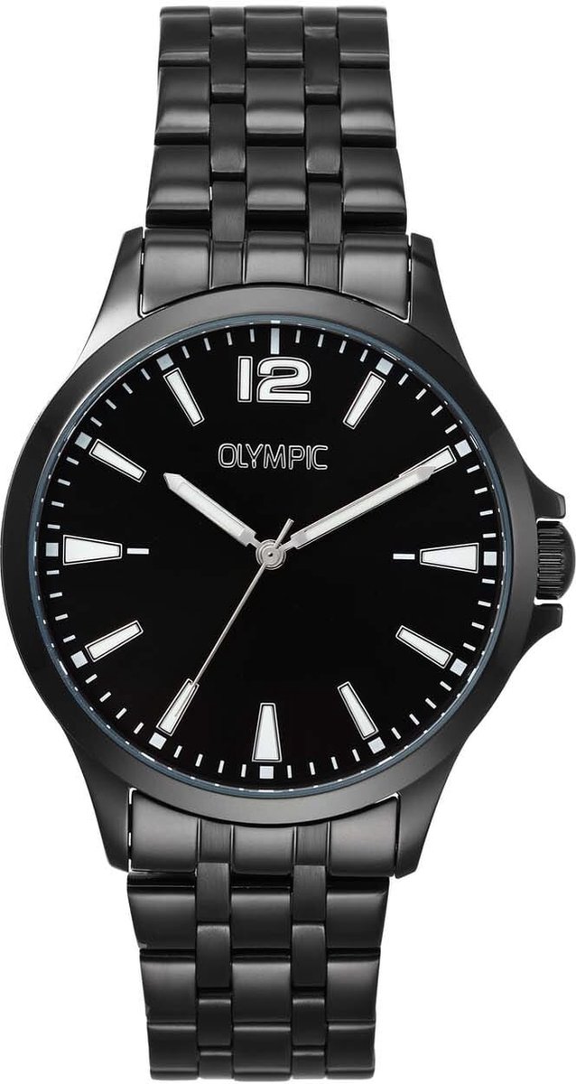 Olympic OL72HZZ004 Dani Horloge Staal 40mm 
Dit unieke Olympic horloge met artikelnummer: OL72HZZ004 is een herenhorloge met een classic sportieve uitstraling. Het horloge heeft een ronde zwarte stalen kast met een zwarte wijzerplaat met de 12, streepjes en lumibrite accenten.. Aan de kast zit een zwarte stalen schakelband met vouwsluiting. Het horloge heeft een mineraalglas, een doorsnee van 40mm en is 5ATM.

Het merk:
Een mooi horloge hoeft niet duur te zijn! Het Nederlandse horlogemerk Olympic levert stoere chronografen, slimline series, digitale uurwerken en elegante dameshorloges. De prijs-kwaliteitverhouding staat bij Olympic hoog in het vaandel met prijzen die uiteenlopen van € 34,95 tot en met € 159,00.

100% Nederlands ontwerp, waterdicht en standaard 3 jaar fabrieksgarantie.

Specificaties:
- Ronde kast Ø 40mm
- Stalen horlogekast
- Zwarte wijzerplaat
- Stalen schakelband
- 5ATM 
- Standaard 3 jaar fabrieksgarantie
- Mineraalglas