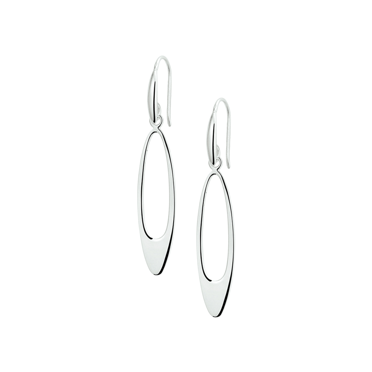 Gerhodineerd zilveren oorhangers. 
Breedte: 9 mm
Hoogte: 51 mm