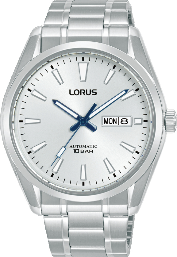 Dit is een herenhorloge van het merk Lorus. Het is een analoog horloge gemaakt van staal. De diameter van de kast is 42.5 mm en de kast is 12.2 mm dik.
De verdere specificaties van het horloge zijn als volgt:
Kastvorm: rond
Kastkleur: zilverkleurig
Kastmateriaal: staal
Bandbreedte: 22 mm
Bandlengte: 257.5 mm
Sluiting: vouwsluiting met drukker
Wijzerplaatkleur: wit
Glassoort: hardlex mineraal glas
Waterdichtheid: 10 ATM
Techniek: automaat