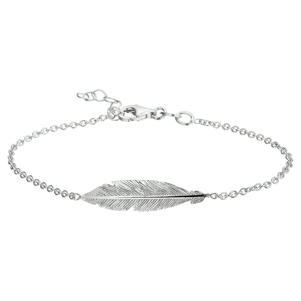 zilveren armband+ veertje 19cm