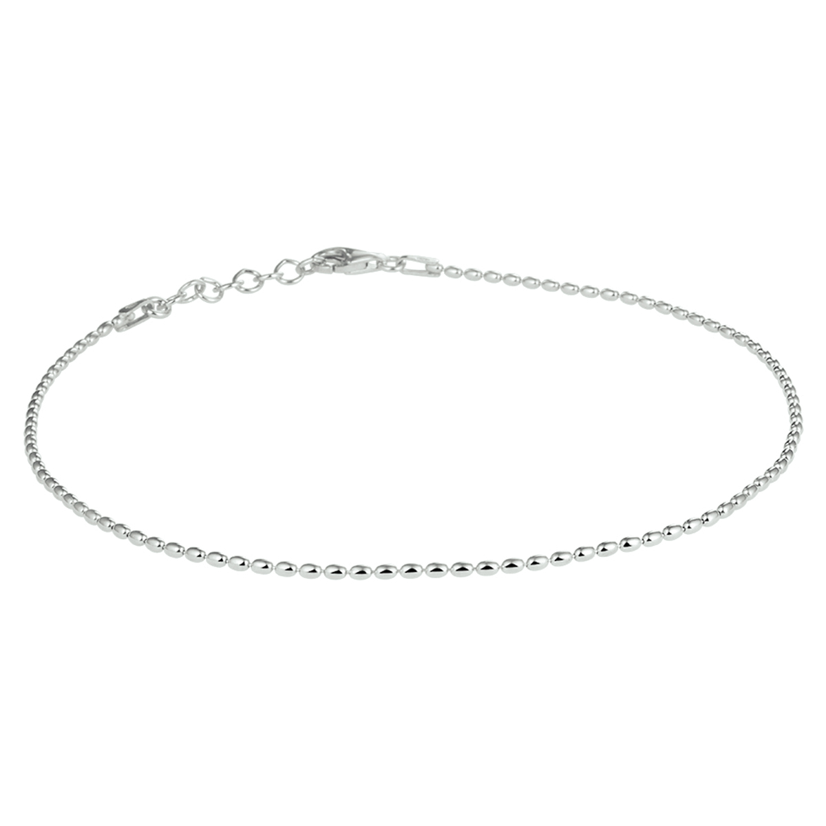 Zilver gerhodineerd enkelbandje 24-26 CM

