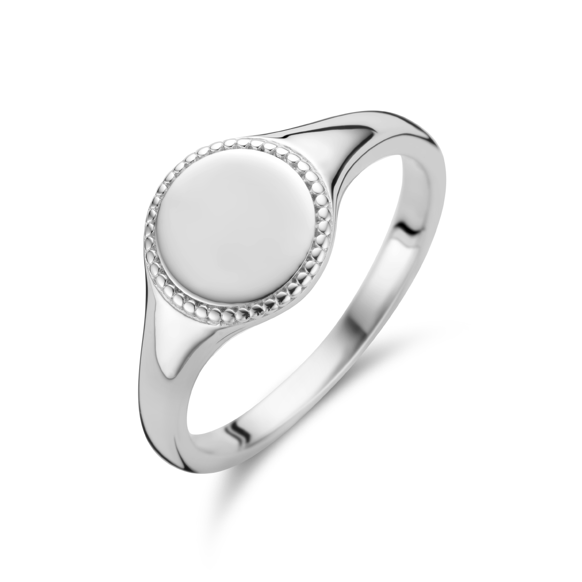 Gerhodineerd zilveren ring met een breedte van 9mm.