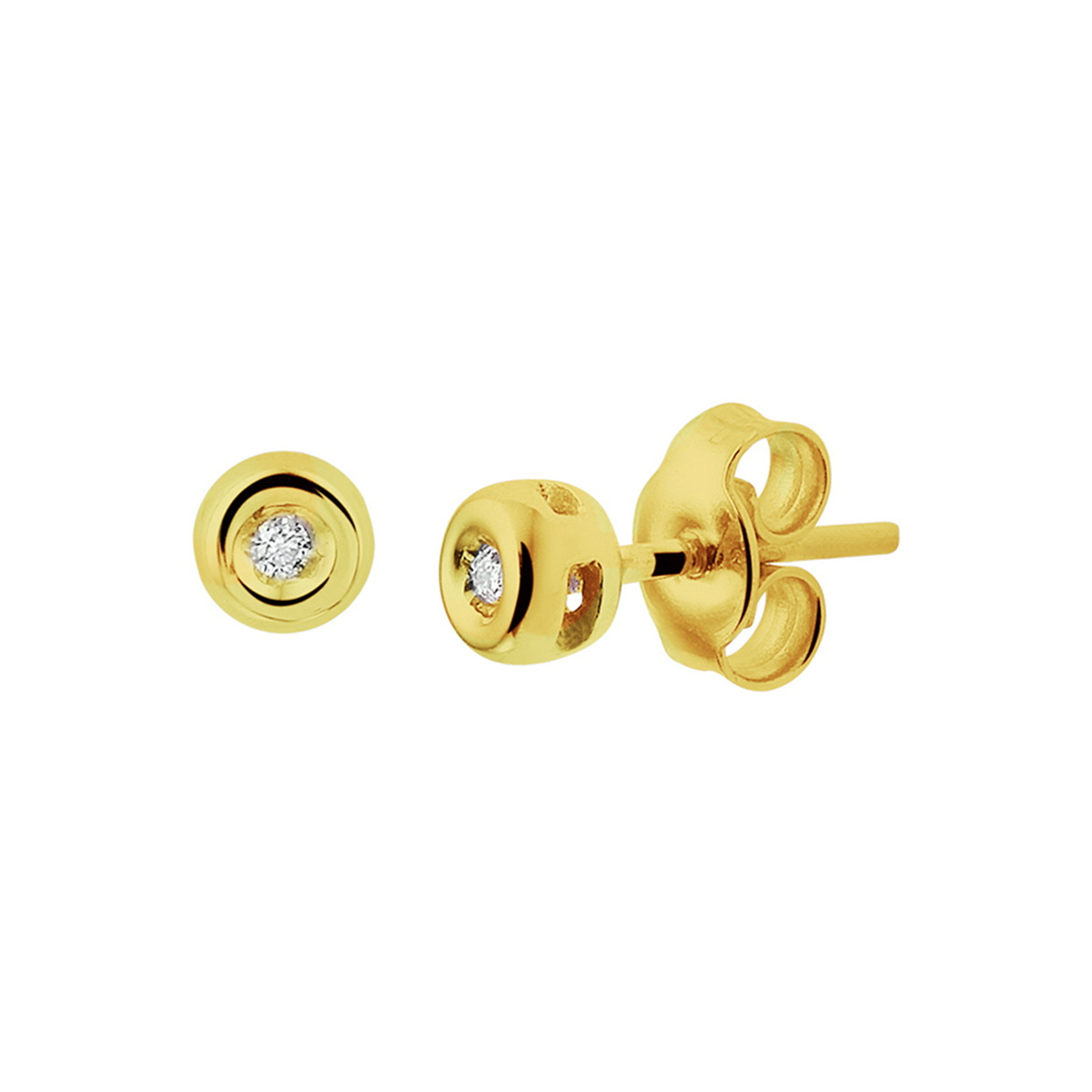 Beschrijving: Geelgouden oorknoppen met een diameter van 4mm en uitgevoerd met 2 briljant geslepen diamanten van 0.01ct. Door het simplistische model zijn deze oorknoppen goed te combineren met andere sieraden. Tip: Diamonds are girls best friend en dus een perfect kado! Gegarandeerd dat ze het een prachtig gebaar vindt.
Verpakt per: 1
Doelgroep: dames
Zetting: solitaire (kastzetting)