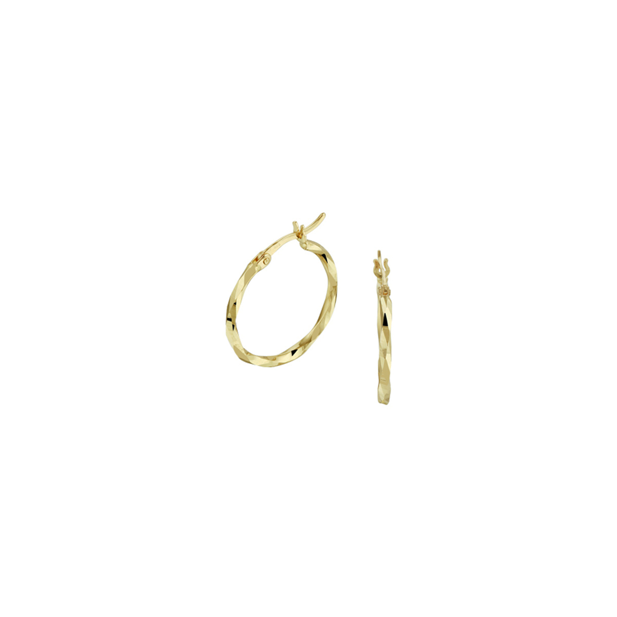 14k Geelgouden oorringen met een diameter van 19mm.