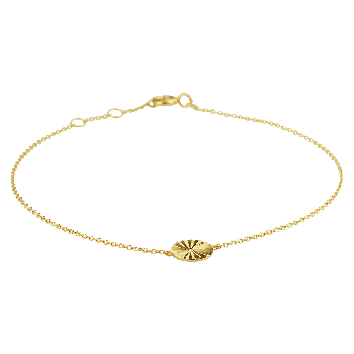Gouden armband fantasie 16.5/18cm gediamanteerd plaatje